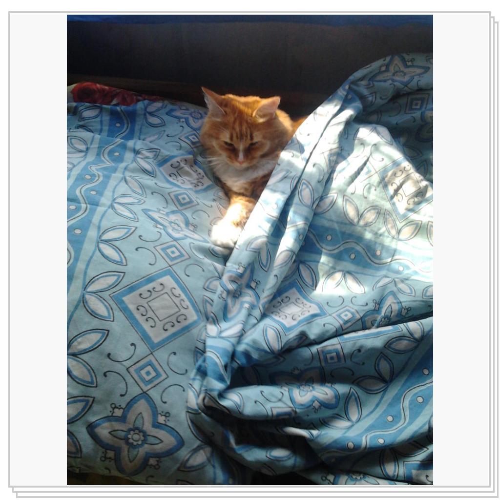 Нюша после трудового дня в деревне