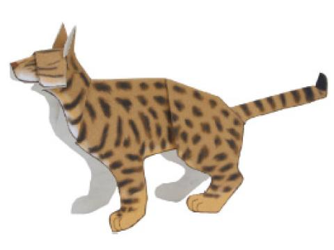 Бенгальская кошка из бумаги