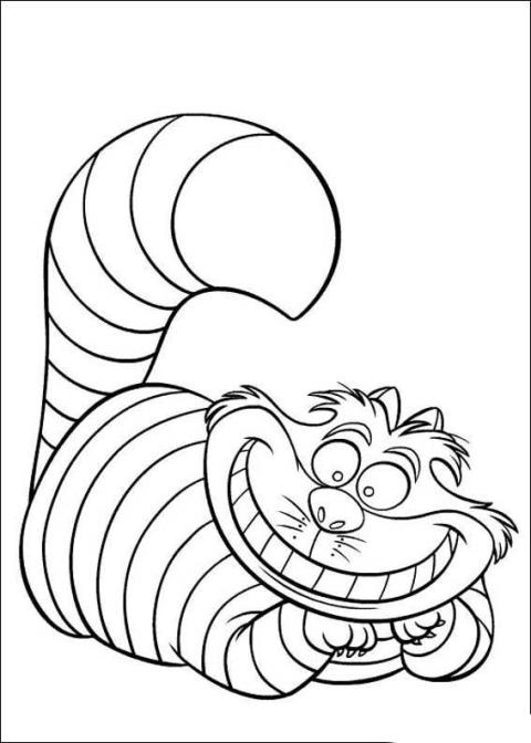 Чеширский кот_раскраска